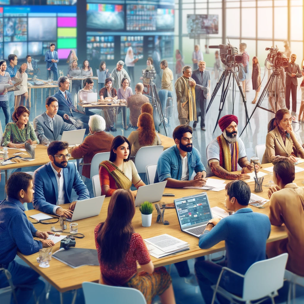 DALL·E-2024-04-24-20.42.23-A-representative-image-for-a-media-workshop-in-India.-The-image-should-capture-a-diverse-group-of-people-including-men-and-women-of-Indian-ethnicity